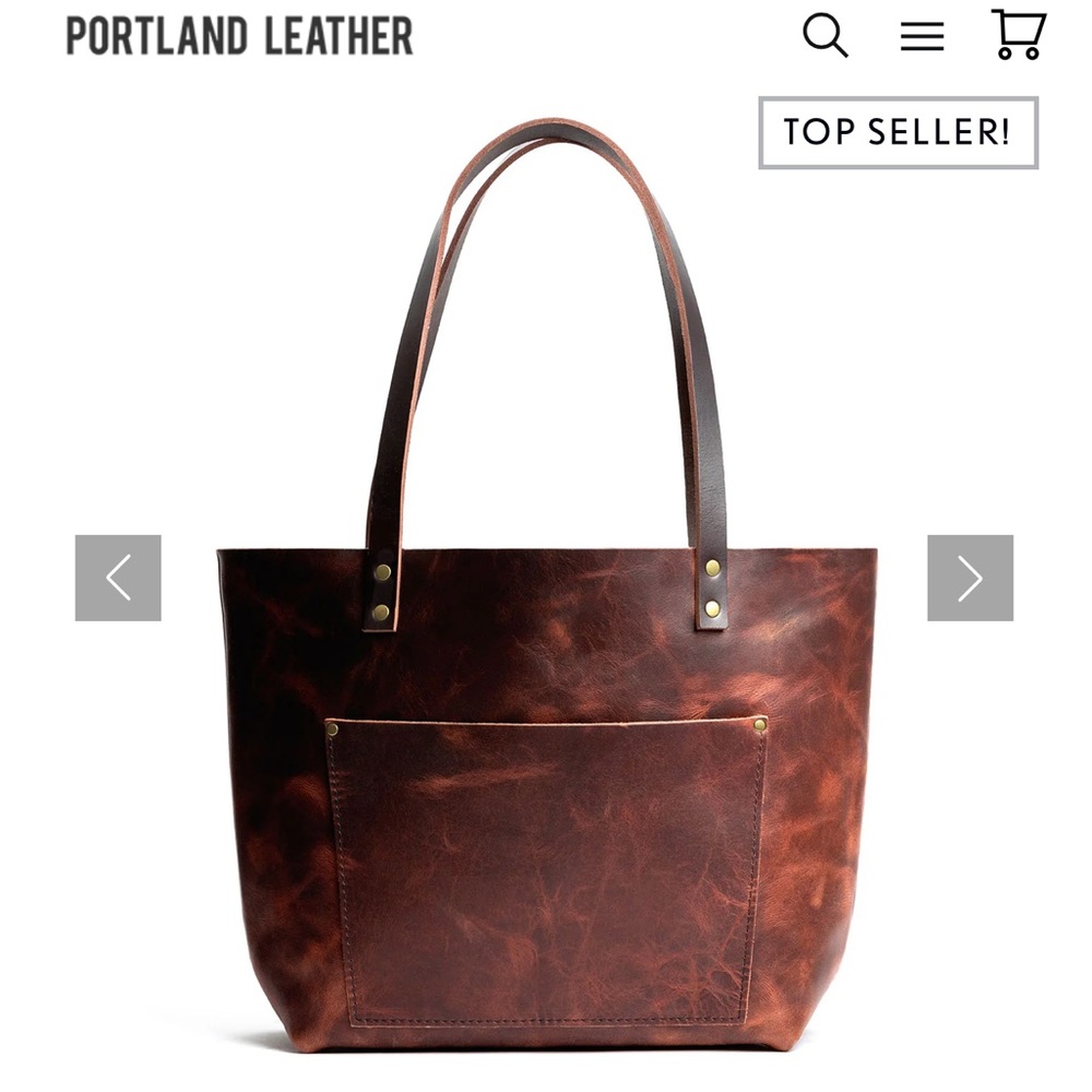 Portland Leather Large Tote in Lava Gently Used with/ great character & pull up